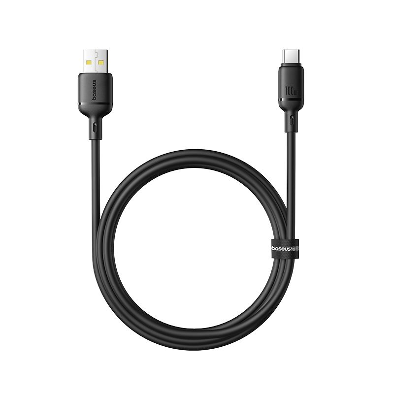 CABLU alimentare si date Baseus Silky, Fast Charging Data Cable pt. smartphone, USB la USB Type-C 100W, 2m, negru  P10377703113-01  (timbru verde 0.08 lei) - 6932172668754