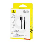 CABLU alimentare si date Baseus Silky, Fast Charging Data Cable pt. smartphone, USB la USB Type-C 100W, 2m, negru  P10377703113-01  (timbru verde 0.08 lei) - 6932172668754