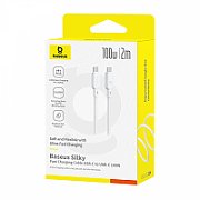 CABLU alimentare si date Baseus Silky, Fast Charging Data Cable pt. smartphone, USB Type-C la USB Type-C 100W, 2m, alb  P10377704213-01  (timbru verde 0.08 lei) - 6932172668853