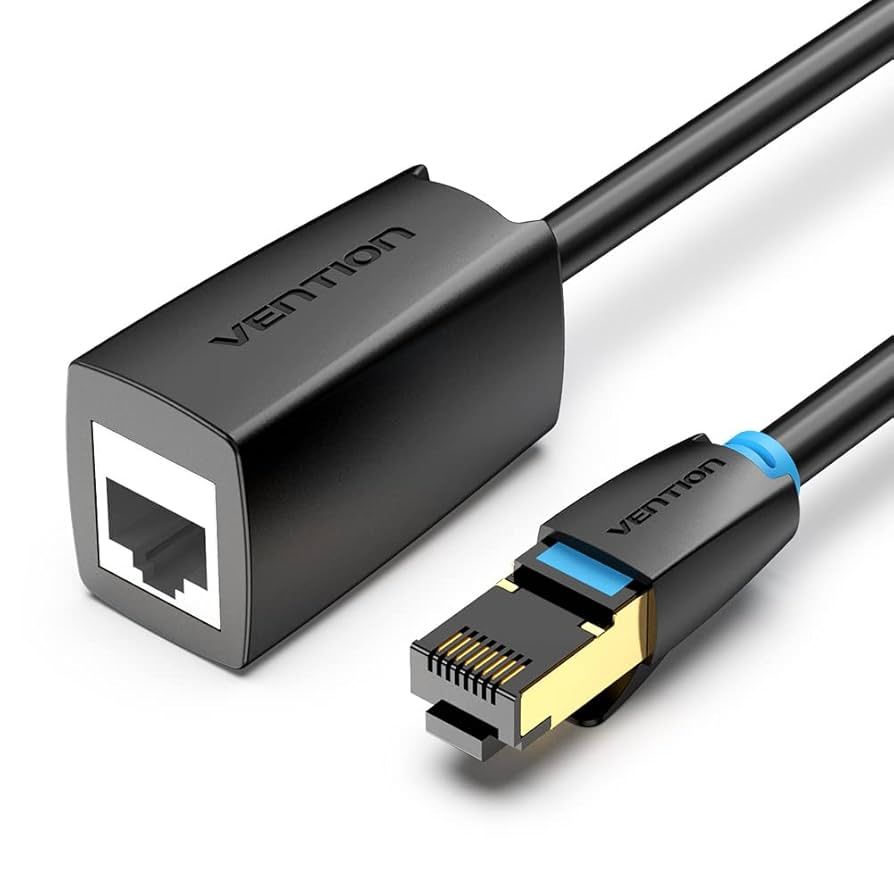 Cablu prelungitor SFTP Vention, RJ-45 (M) la RJ-45 (T), 8m, 40 Gbps, ecranat, 26AWG, cupru, negru,  IKHBK  (timbru verde 0.18 lei) - 6922794744981