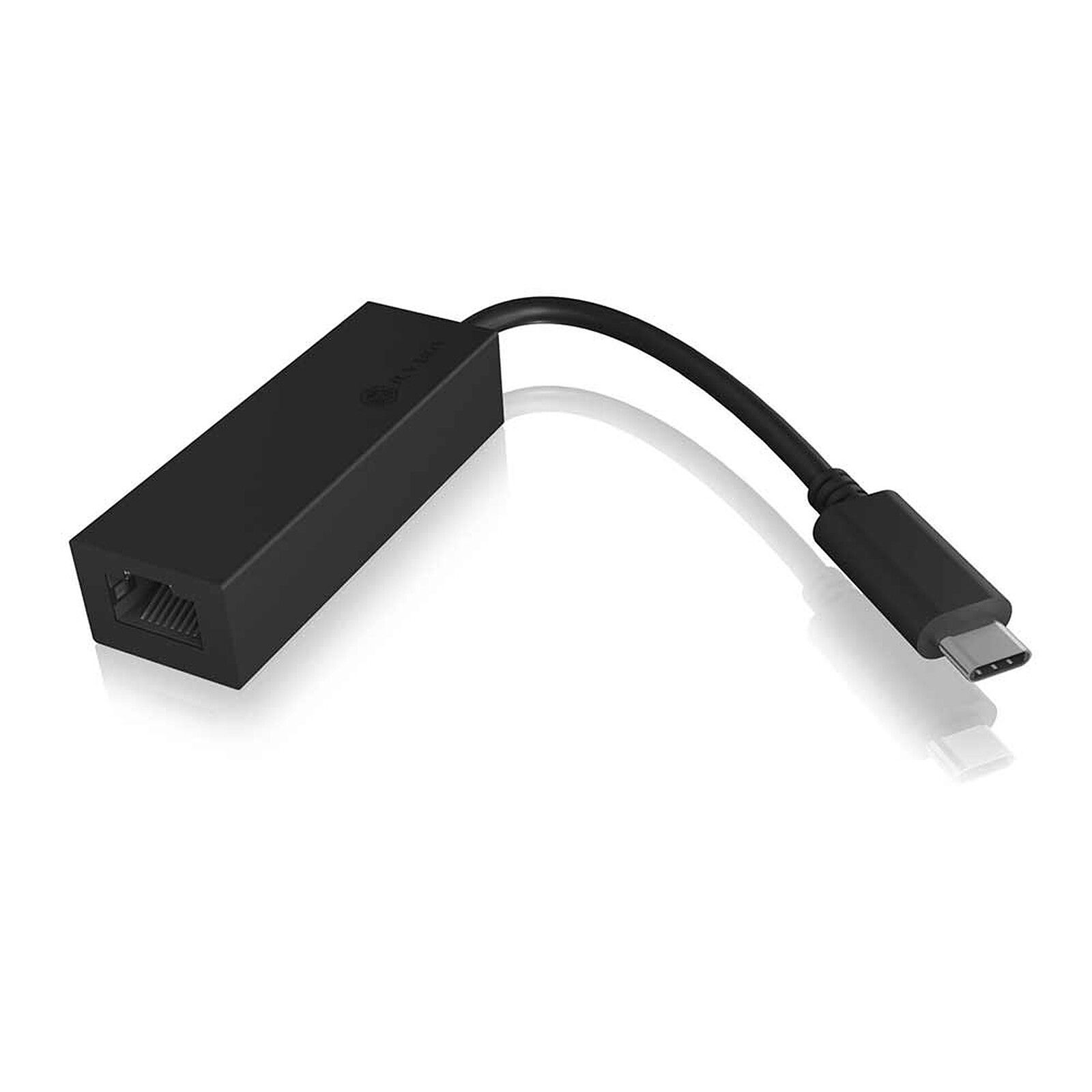 ADAPTOR RETEA Icy Box USB 3.0 Type-C la Interfata Ethernet Gigabit RJ-45, plastic, negru,  IB-LAN100-C3 