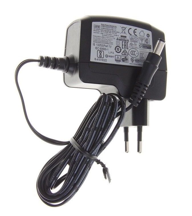SMPS power supply (switching power supply) AC/DC 12V 1.5A (1500mA) for cameras with 5.5x2.5mm plug, DC cable 145cm
- input voltage: 230V AC
- output voltage: 12V DC
Packaging: bulk 1 pc.