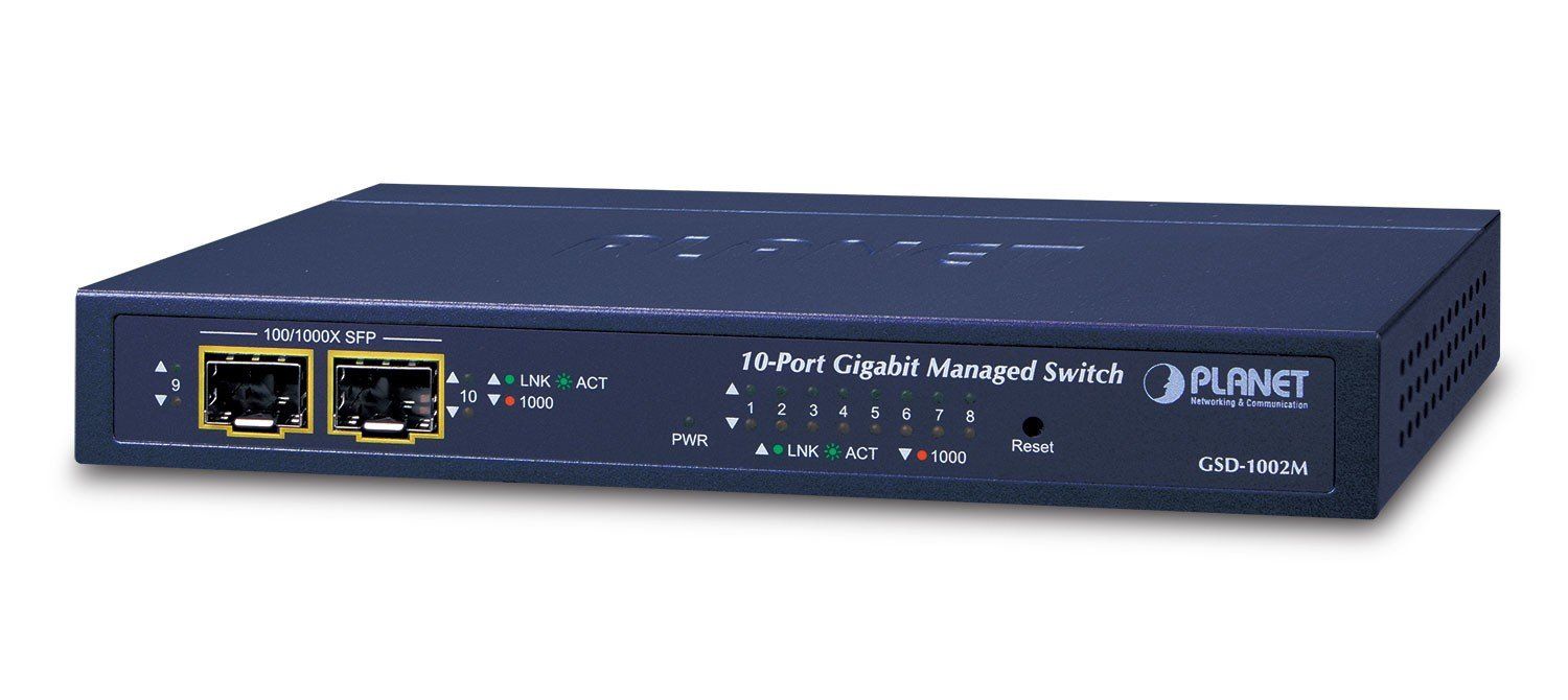 Switch Planet GSD-1002M, 8 porturi 10/100/1000 Mbps