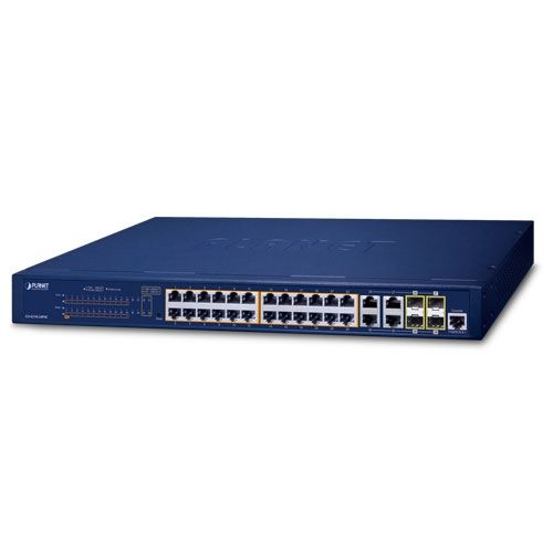 PLANET GS-4210-24P4C switch-uri Gestionate L2/L4 Gigabit Ethernet (10/100/1000) Power over Ethernet (PoE) Suport 1U Albastru