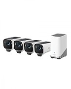 Sistem supraveghere 4+1 Anker  eufyCam S3 Pro , 4K, Wi-Fi 2.4 GHz, bullet, wireless, 16GB EMMC + 16TB extern, exterior, panou solar, AI, color night vision, , detectie miscare, IP67, , HomeBase S380,  T88943W1  (timbru verde 4 lei) - 0194644298692