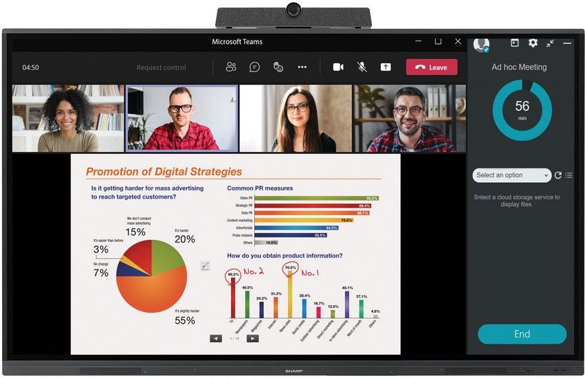 Sharp PN-L652B table albe interactive 165,1 cm (65 ) 3840 x 2160 Pixel Ecran tactil Negru