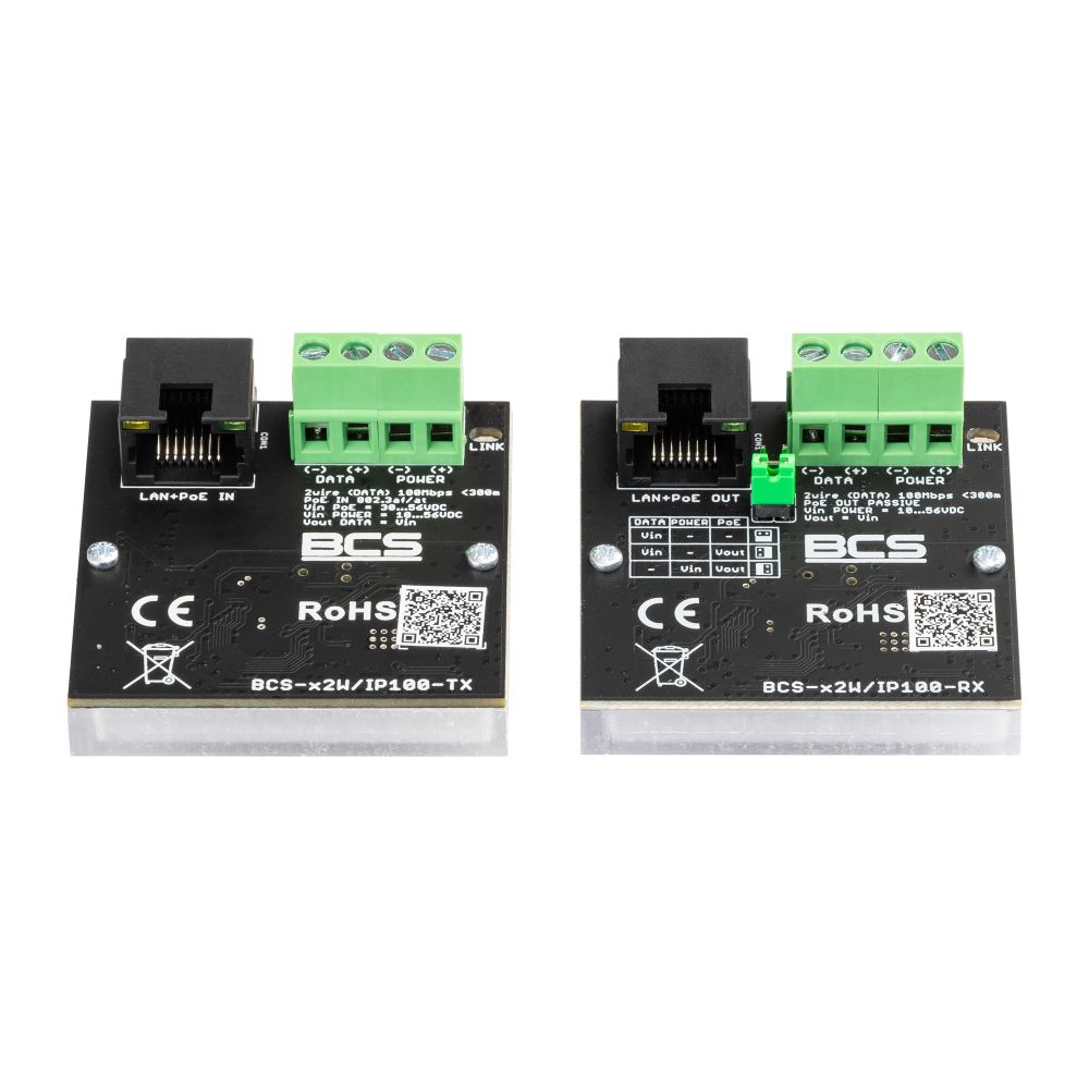 BCS BCS-X2W/IP100-II Convertor activ Ethernet PoE 100Mbps pentru 300m