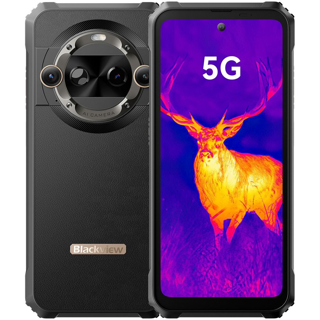 Blackview BL9000 Pro 5G 6.78  Corning 7t FHD+IPS 1080x2460 120Hz, 12GB/512GB, MT6891Z Octa-core 2.6GHz, 50MP Front/13MP+50MP Back Camera, Battery 8800mAh NO Charger, Type-C, NFC, FLIR Thermal imaging, Android 14, Dual SIM, SD card slot, Phantom Black