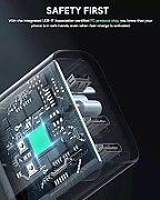 Alimentator retea Aukey, PA-B7O BK, 140W, fast charge, 2 x USB-C, 1 x USB-A, negru,  EU001-LLTSEUN1041556  (timbru verde 0.18 lei) - 689323785780