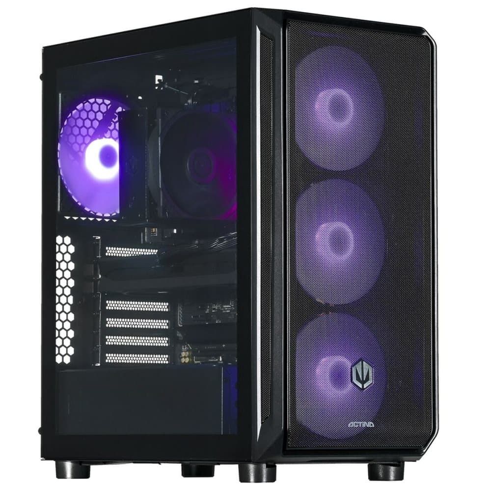 Desktop PC Actina Midi Tower, AMD Ryzen 7 7700X (8 C / 16 T, 4.50 GHz - 5.4 GHz), 32 GB RAM, 2 TB SSD, AMD RX 9070 16 GB, Fara sistem de operare