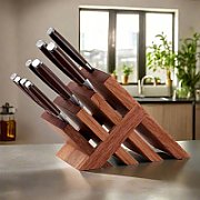 Magnetic block for 10 knives made of Artelegno walnut wood