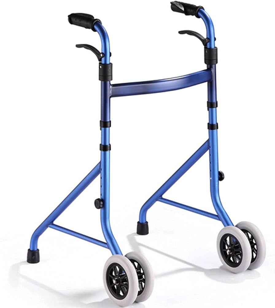 Two-wheel rehabilitation support - walker Blue black