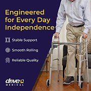 Two-wheel rehabilitation support - walker Blue black