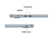 Laptop Apple MacBook Air 15 MC7A4RO/A, 15.3 inch 2880 x 1864, Apple M4 10-Core (10 C / 10 T), 16 GB RAM, 256 GB SSD, Apple 10-Core GPU, Mac OS, Sky Blue