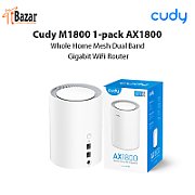 Cudy M1800 1-Pack Bandă dublă (2.4 GHz/ 5 GHz) Wi-Fi 6 (802.11ax) Alb Intern