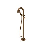 Freestanding bathtub faucet with shower set