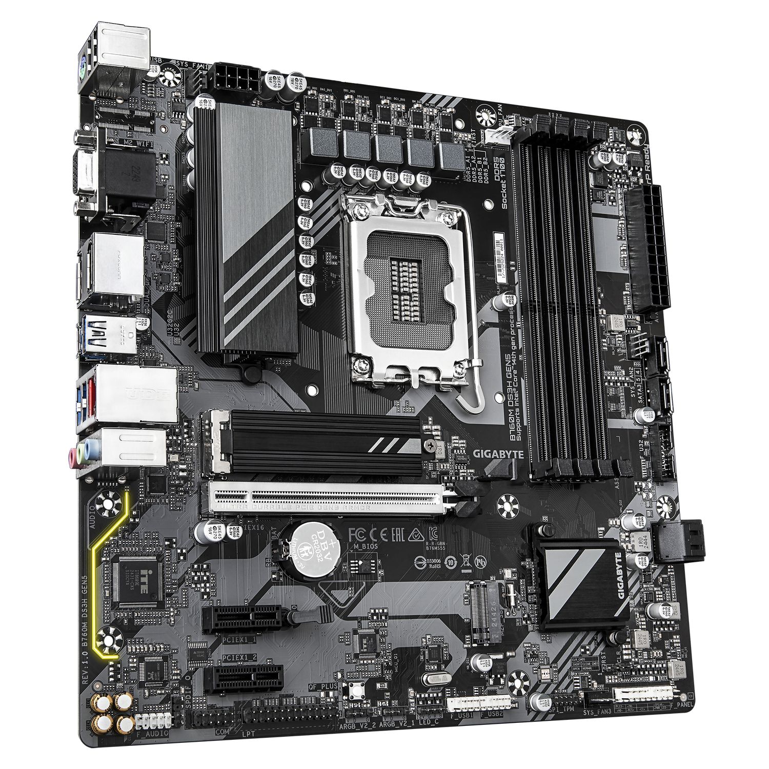 B760M DS3H GEN5, Socket 1700, DDR5, mATX, Negru