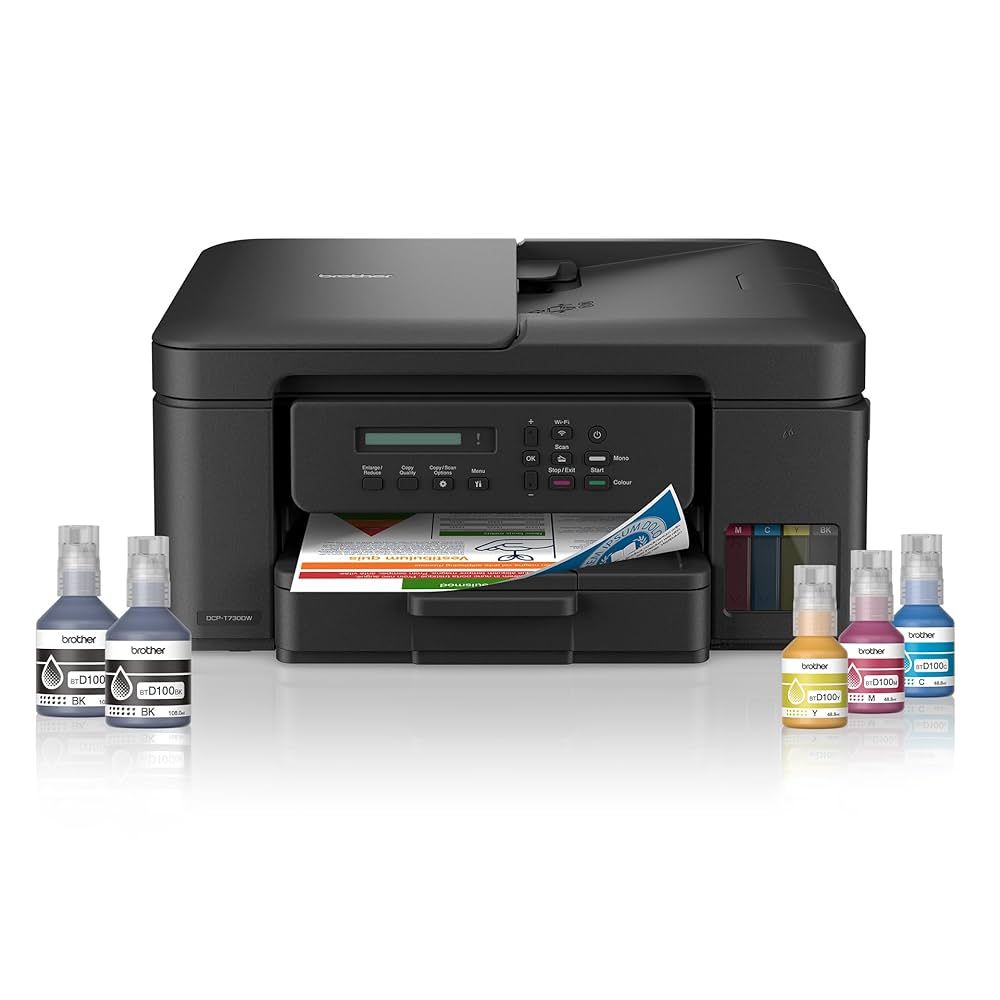 Imprimanta multifunctionala inkjet color Brother DCP-T730DW, A4, duplex, ADF, USB 2.0, Wi-Fi, 16 ppm negru, 9 ppm color