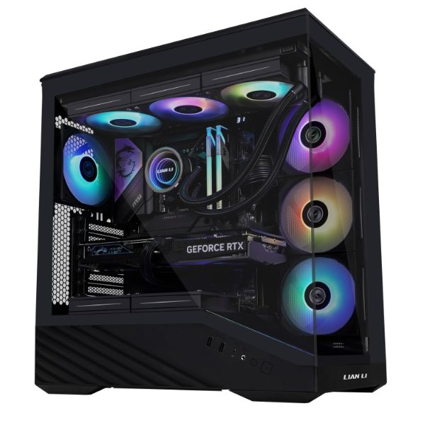 Carcasa LIAN LI VECTOR V100 RGB NEGRU, Tempered Glass, Sloturi Expansiune 9, Drive Bays: 1x3.5  1x2.5 , Ventilatoare Suportate: 9, Ventilatoare Incluse: 4x120mm Format Placa De Baza Suportat: Mini-ITX, Micro-ATX, ATX, Lungime Maxima Placa Video: 420mm, Inaltime Maxima Cooler Procesor: 178mm