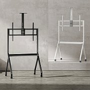 Maclean TV stand / cart  camera shelf  on casters  55-100   max load 120kg/10kg shelf  max. VESA 900x600  black  MC-114 B