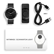 Withings Scanwatch Light / 37mm (Activity, Sleep Tracker / Stainless steel, fkm wristband, sapphire glass) - Black