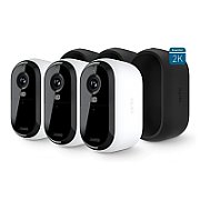 Arlo Essential (Gen.2) Bundle 2K Outdoor Security Camera - 3 Camera Kit + 3 Essential Solar Panel Charger - White