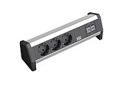 Power strip 3x outlets  2x RJ45  GST18 female