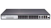 Switch BDCOM S2528P PoE Full Gigabit 24 GE PoE, 4 TX/SFP combo, 370W, L2+, 1U