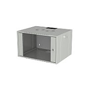 Rack 19'' 4U 580x450, de perete, dezasamblat, usa fata sticla, laterale detasabile, 60kg, seria D-WALL META, DECKRO
