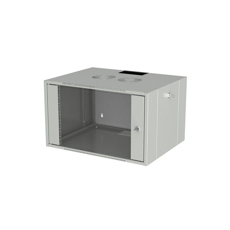 Rack 19'' 18U 580x600, de perete, dezasamblat, usa fata sticla, laterale detasabile, 60kg, seria D-WALL META, DECKRO