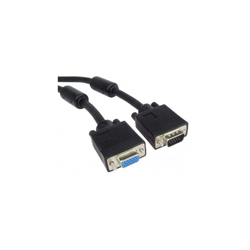 Cablu prelungitor VGA, mama - tata, cu ferite, dubluecranat, 25m, PremiumCord