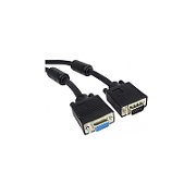 Cablu prelungitor VGA, mama - tata, cu ferite, dubluecranat, 25m, PremiumCord