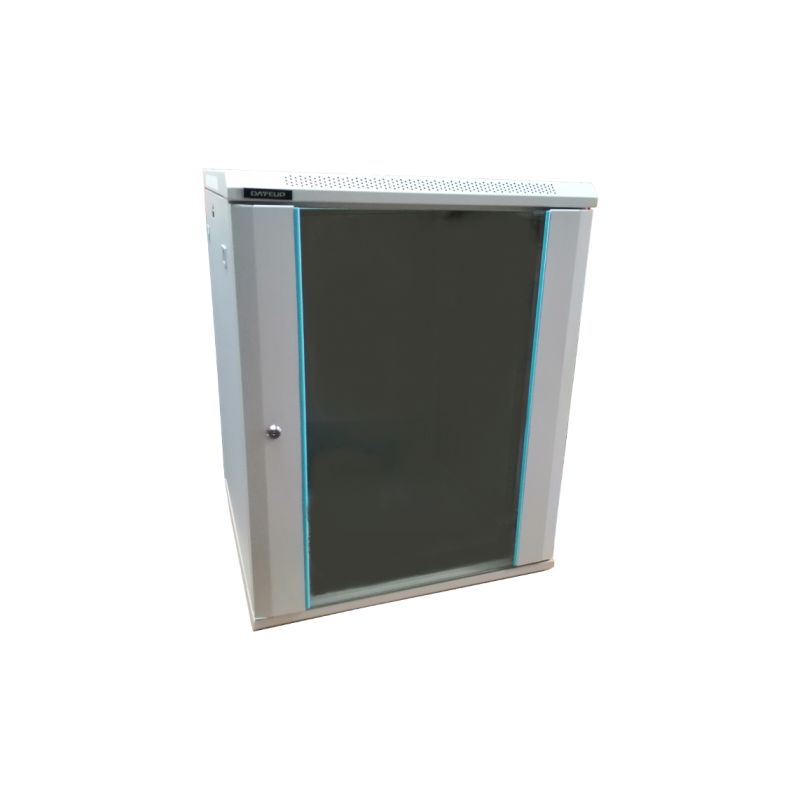 Rack 19'' 15U 600x450, de perete, usa din sticla, panouri detasabile si securizate, dezasamblat, capacitate 70kg, gri RAL7035, DATEUP