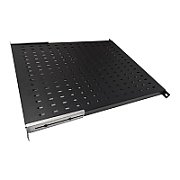 Raft fix cu prindere reglabila 19'' 1U, 570mm, universal, fixare fata si spate, pentru rack cu adancime 800mm, sarcina 50kg, negru, DECKRO