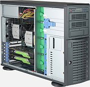 Server SuperMicro SuperWorkstation 7049A-T, Tower 4U, fara procesor, 2 x Intel socket 3647  max 205 W, fara memorie, 8 x LFF, 1200 W