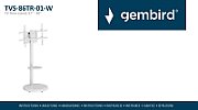 Gembird TVS-86TR-01-W TV floor stand  37  - 86   white