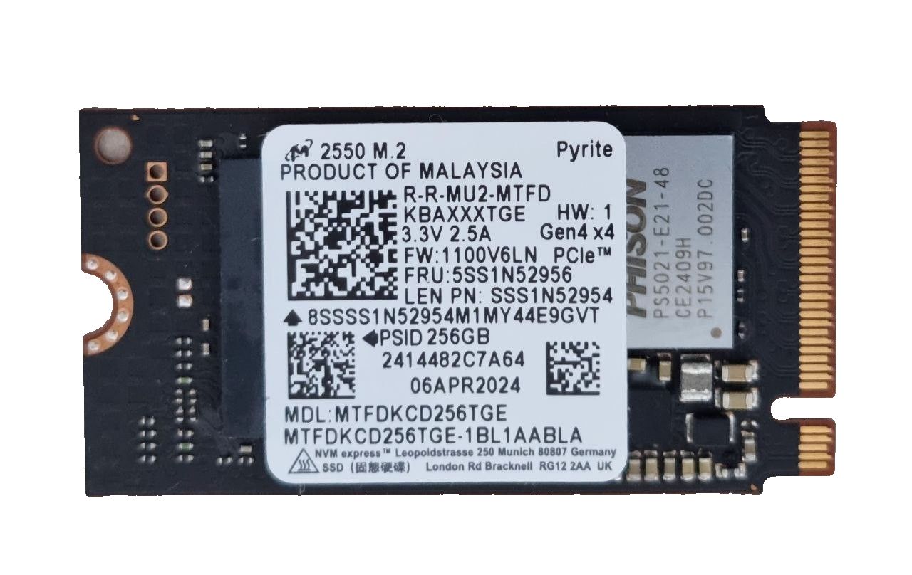 SSD 256GB Micron 2550 NVMe Gen4 x4 M.2 2242