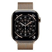 Apple Watch S11 Cellular 46mm Gold Titanium Case with Gold Milanese Loop - S/M