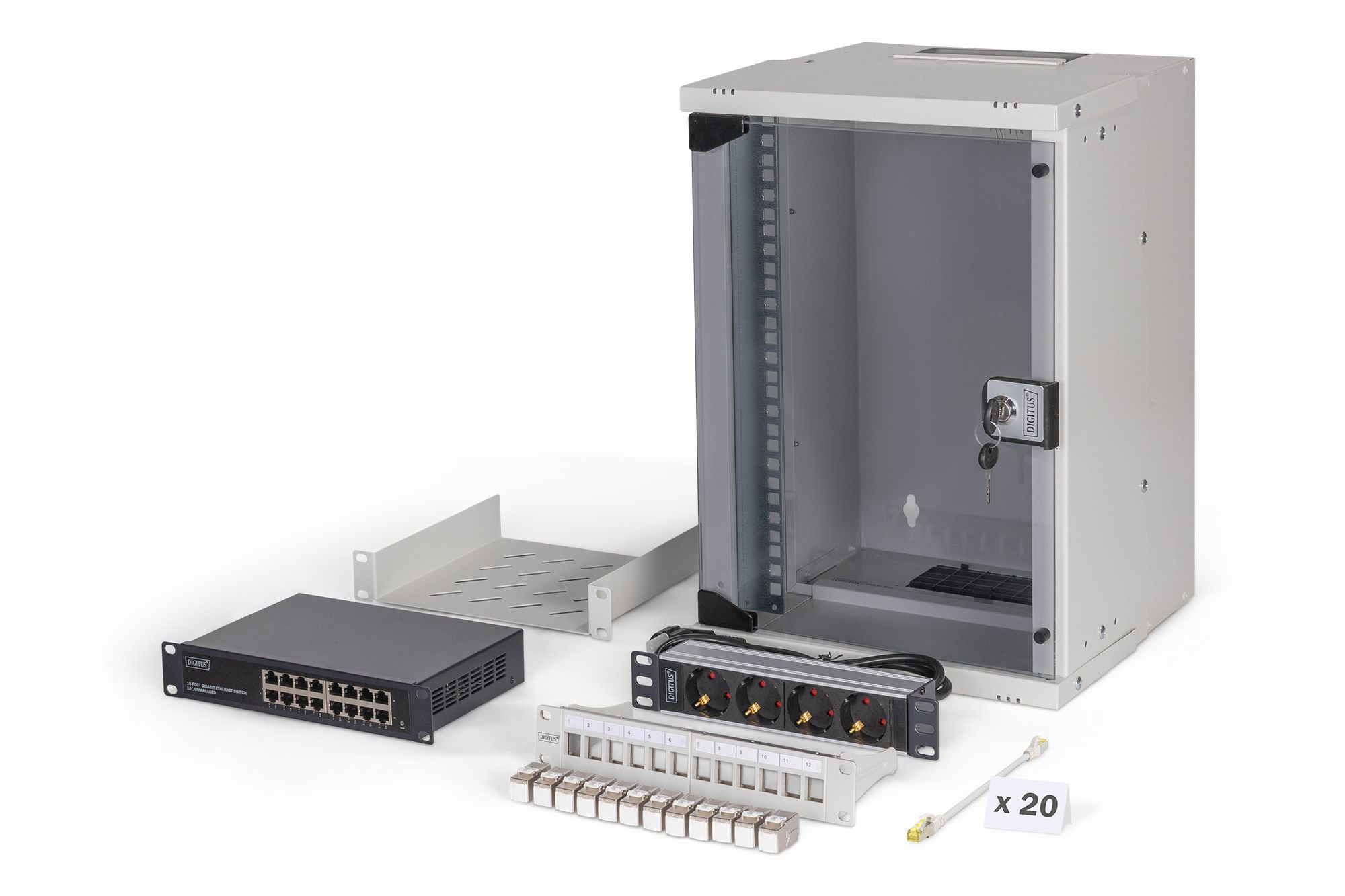 Digitus DN-49102-SET rack-uri 9U Raft montat pe perete Gri