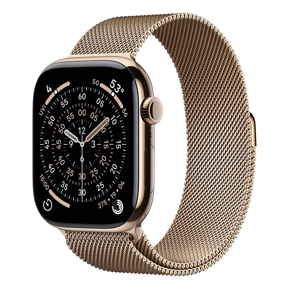 Apple Watch S11 Cellular 46mm Gold Titanium Case with Gold Milanese Loop - M/L