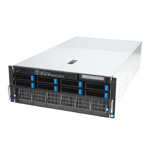 Server ASUS ESC8000A-E12P, Rack 4U, fara procesor, 2 x AMD socket SP5  max 400 W, fara memorie, 8 x LFF, 3 x 3000 W