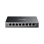 TP-Link Omada ES208GP switch-uri Gestionate L2 Gigabit Ethernet (10/100/1000) Power over Ethernet (PoE) Suport DIN rail Negru
