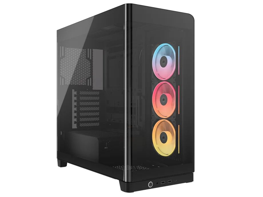Frame 4500X LX-R RGB, Mid Tower, cu 3 ventilatoare incluse 120mm LX-R RGB,  Negru