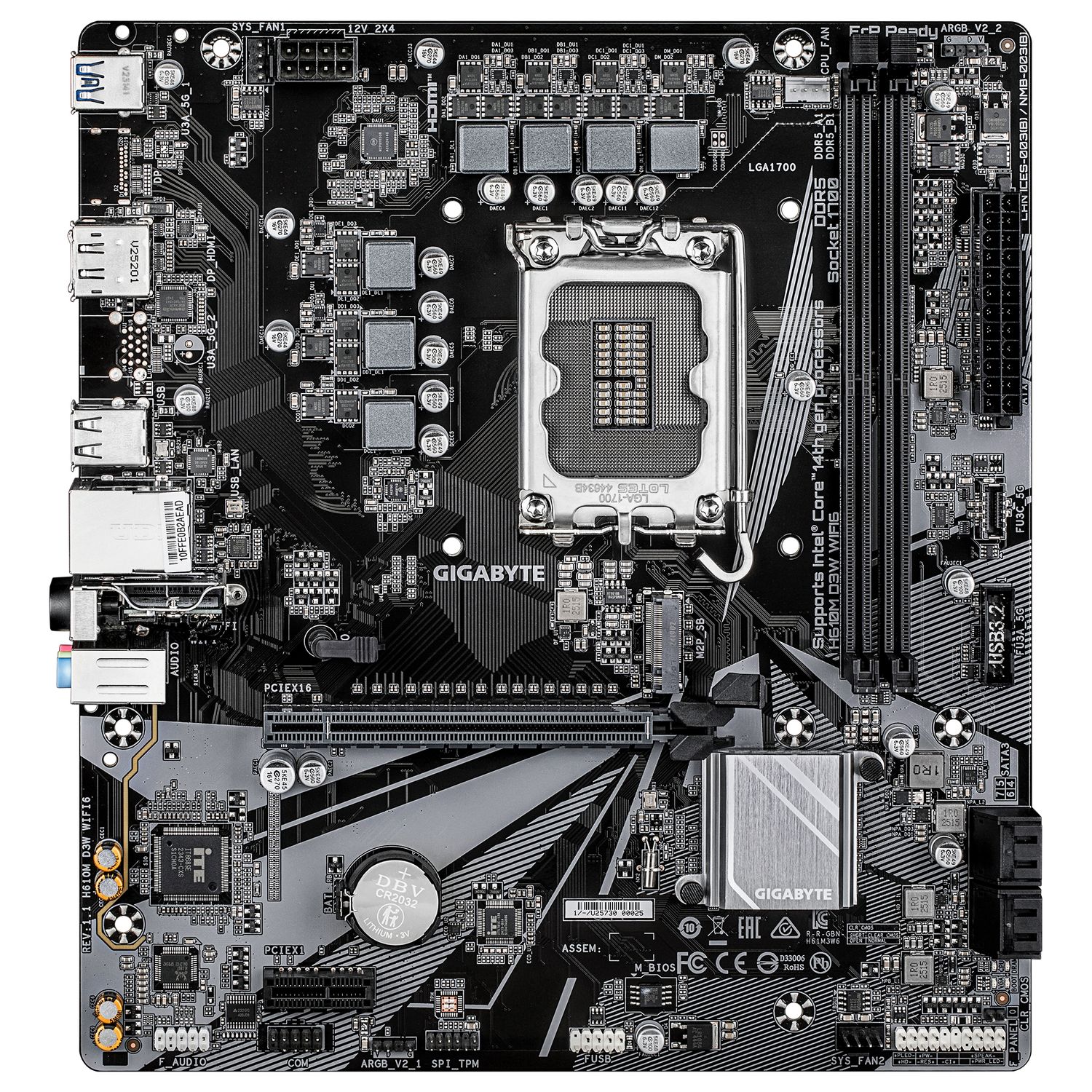 H610M D3W WIFI6, DDR5, LGA1700, mATX, BT, Negru