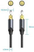 Kabel audio optyczny Vention w oplocie z aluminiowym złączem 5m czarny