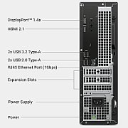 Desktop PC Dell Slim ECS1250 SFF, Intel Core i7-14700 (20 C / 28 T, 2.1 GHz - 5.4 GHz, 33 MB cache), 16 GB RAM, 512 GB SSD, Fara unitate optica, Intel UHD Graphics 770, 180 W, Ubuntu Linux