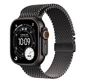 Apple Watch Ultra 3 GPS + Cellular 49mm Black Titanium Case with Black Titanium Milanese Loop - Small