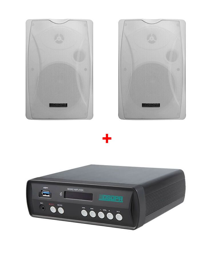 Pachet de sonorizare 36W cu boxe aparente 6W DSPPA DSP5311 si amplificator MP60UB, 100V