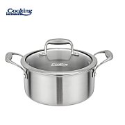 SEMIOALA INOX+CAPAC STICLA 20x10CM, 2.8L, ATOMIC3, COOKING BY HEINNER