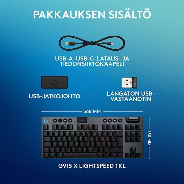 G915 X LIGHTSPEED TKL/WRLS G KB- BLACK-PAN-EMEA28I-935